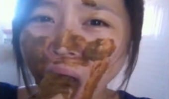 Chinese scat girl pooping and smearing it on her pretty face xxx ...
